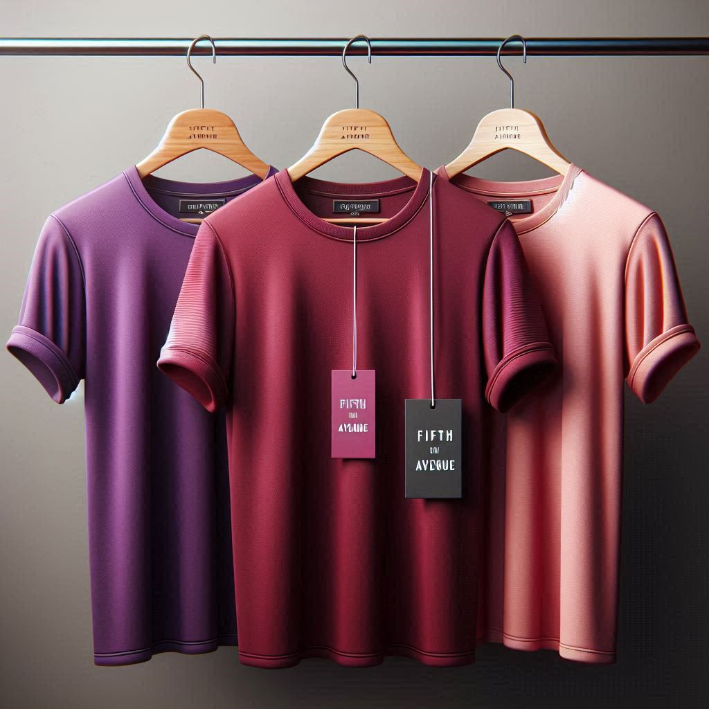 Fifth Avenue Pack of 3 Womens Plain Boyfriend Maroon Purple Pink T-Shirts FAWNBTS24