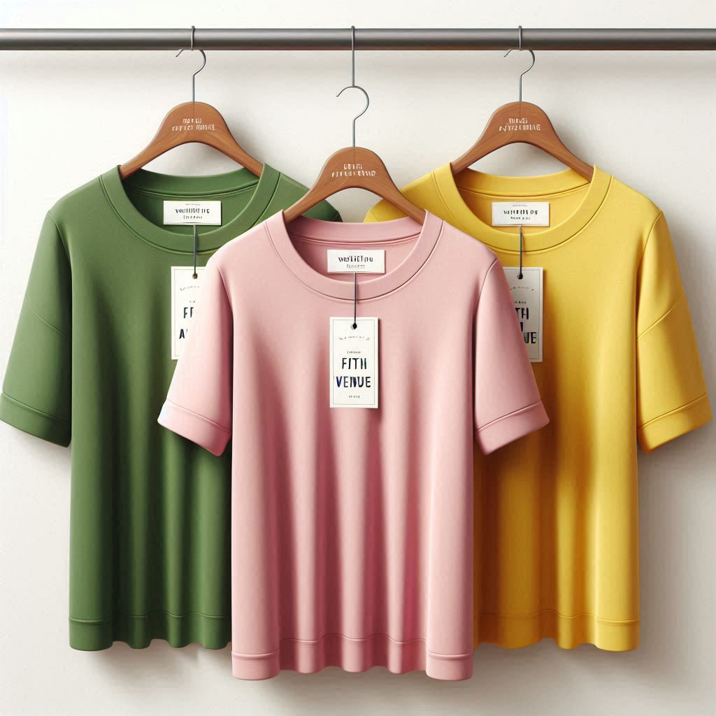 Fifth Avenue Pack of 3 Womens Plain Boyfriend Yellow Pink Green T-Shirts FAWNBTS3