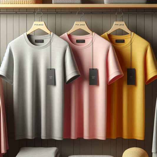 Fifth Avenue Pack of 3 Womens Plain Boyfriend Grey Pink Yellow T-Shirts FAWNBTS23