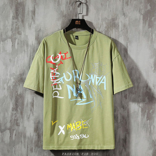 Fifth Avenue Graffiti Printed MIFT175 T-Shirt - Pista Green