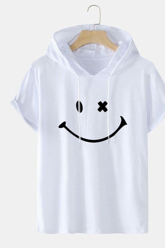 Fifth Avenue Smile Print MIFT426 Hooded ROKA T-Shirt - White