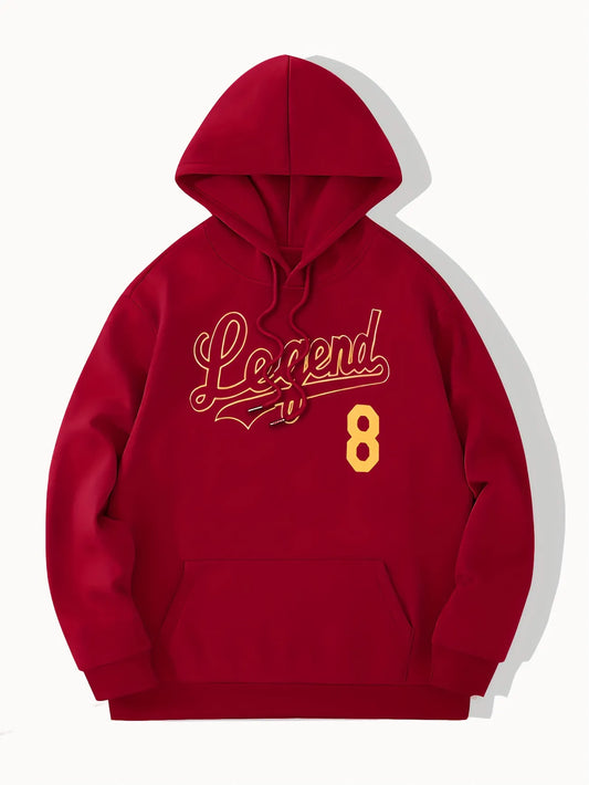 Mens Printed Pullover Kangaroo Hoodie - MIRMPKH4 - Maroon