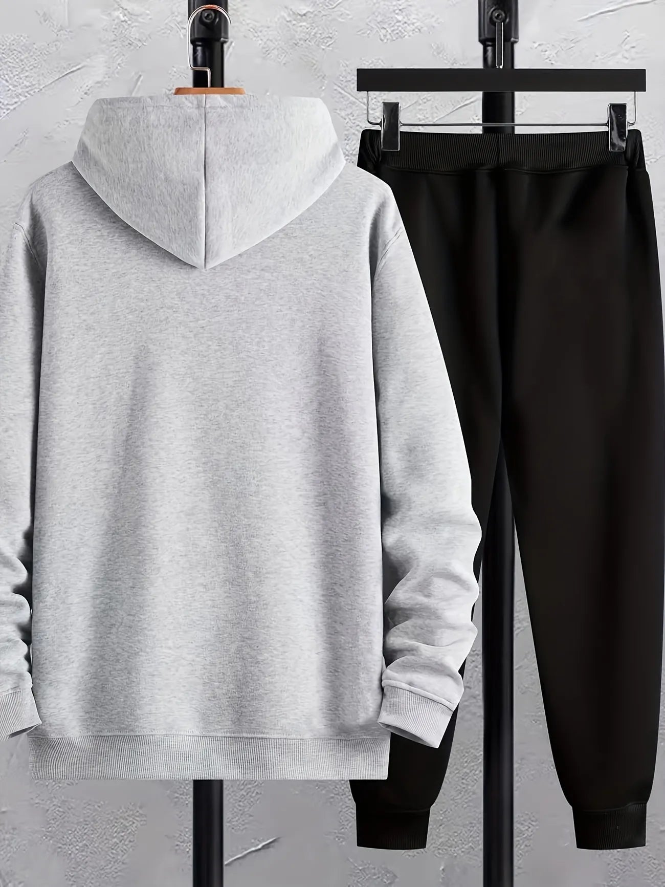 Winter Printed Hoodie and Pants Co Ord Set MIRWHPSST4 - Grey Black