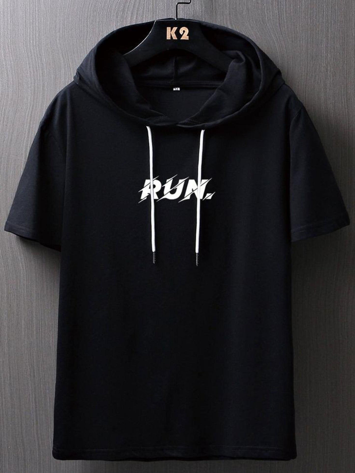 Fifth Avenue Run Print MIFT436 Hooded ROKA T-Shirt - Black