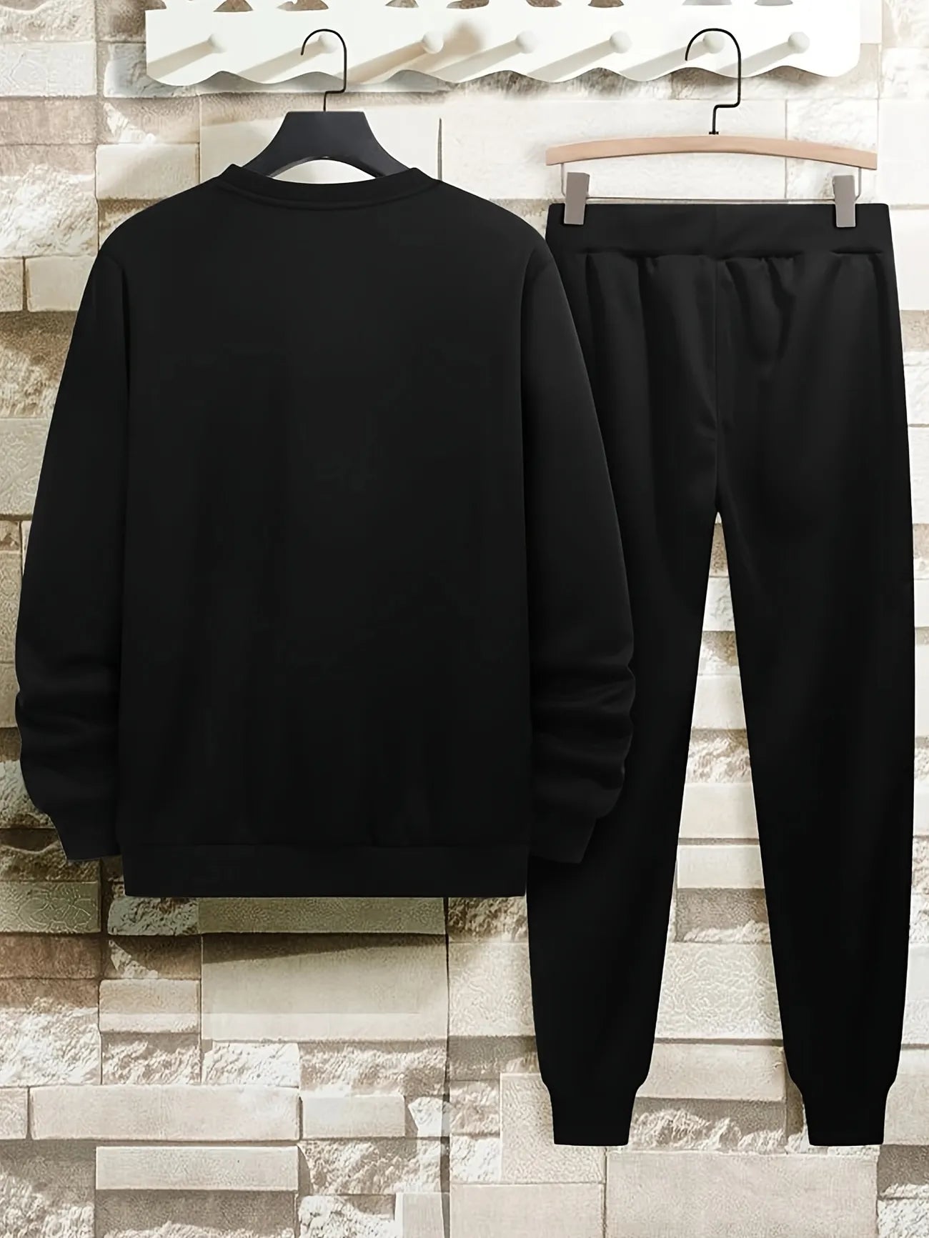 Winter Printed Sweatshirt and Pants Co Ord Set MIRWPCS15 - Black Black