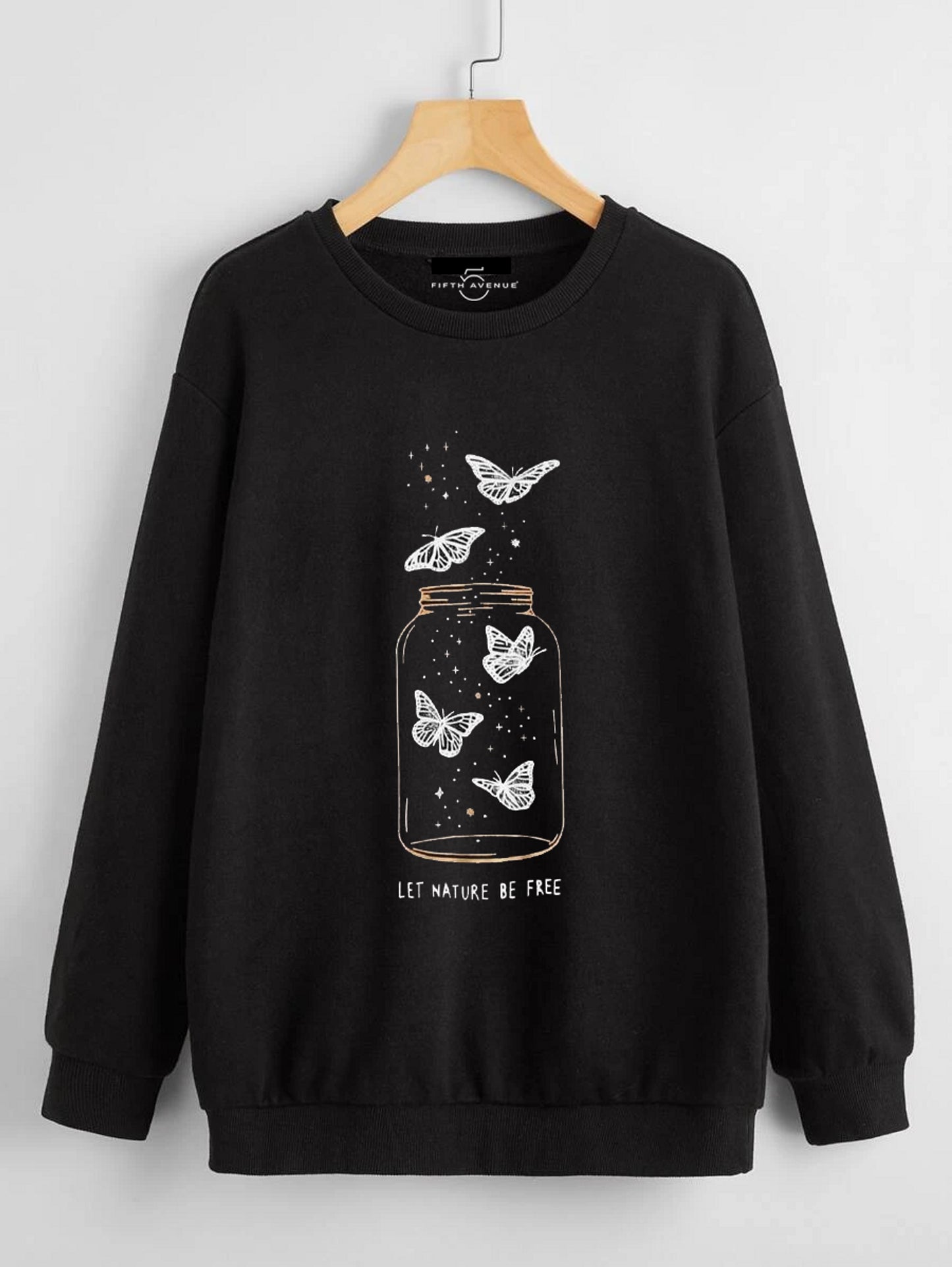 Fifth Avenue DIFT46 Let Nature Be Free Printed Sweatshirt - Black