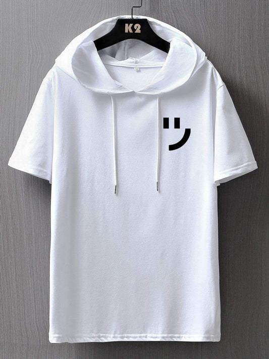 Fifth Avenue Smile Print MIFT410 Hooded ROKA T-Shirt - White