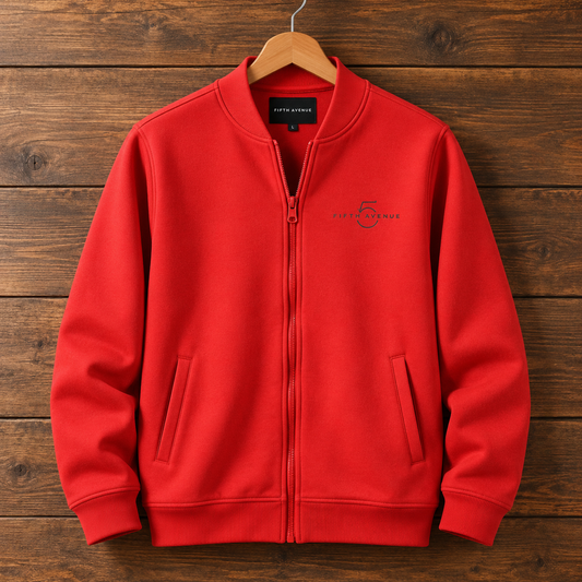 Fifth Avenue Fleece Bomber Jacket - Red