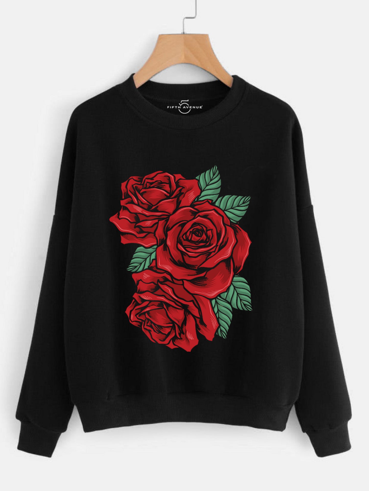 Fifth Avenue NIMPA Roses Printed Sweatshirt - Black