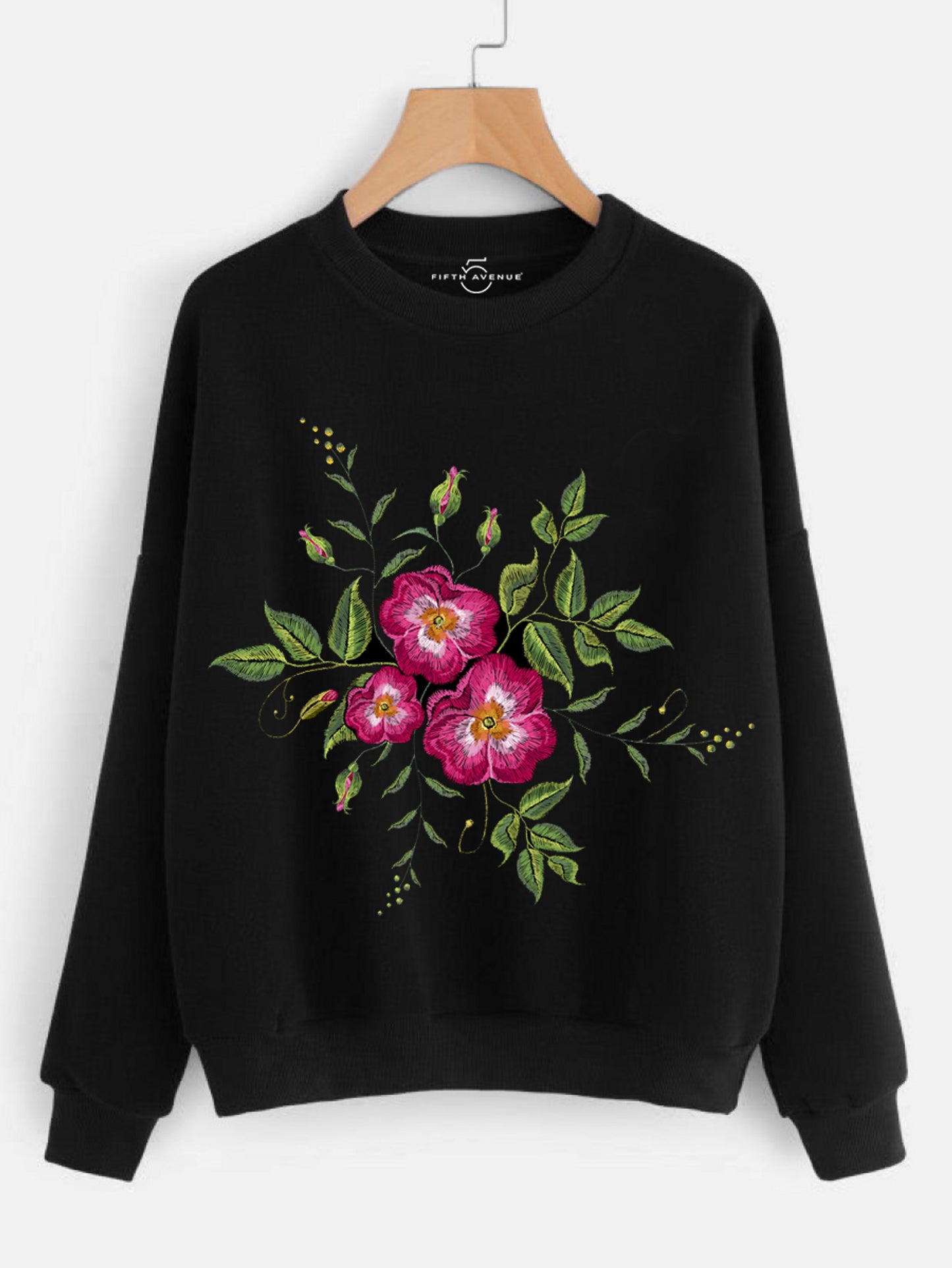 Fifth Avenue Nazak Rose Printed Sweatshirt - Black