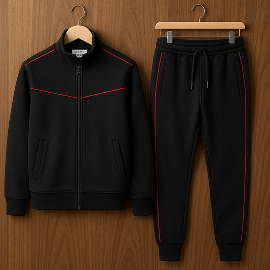 Fifth Avenue Mens Jacket and Pants Set FAMJAPNS34 - Black