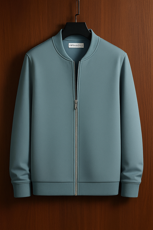 Fifth Avenue Mens Zip Up Bomber Jacket FOJA - Blue