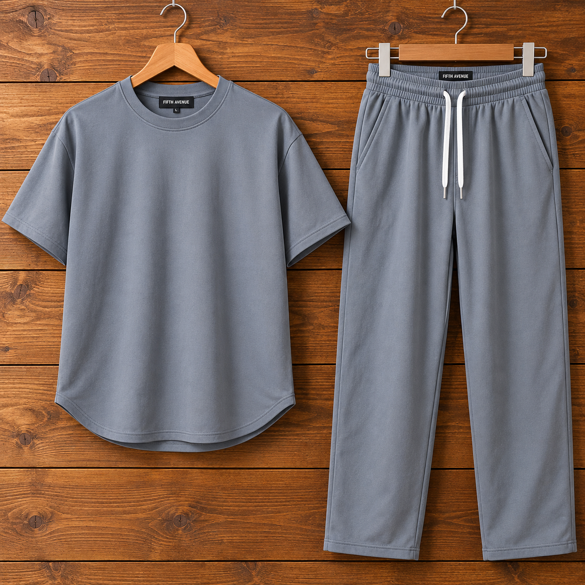 Fifth Avenue Mens Curved Hem Jogger Pants Co Ord Set FAMJPCS2