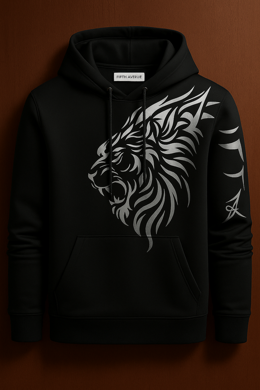 FA5 Printed Kangaroo Hoodie MIR2 - Black