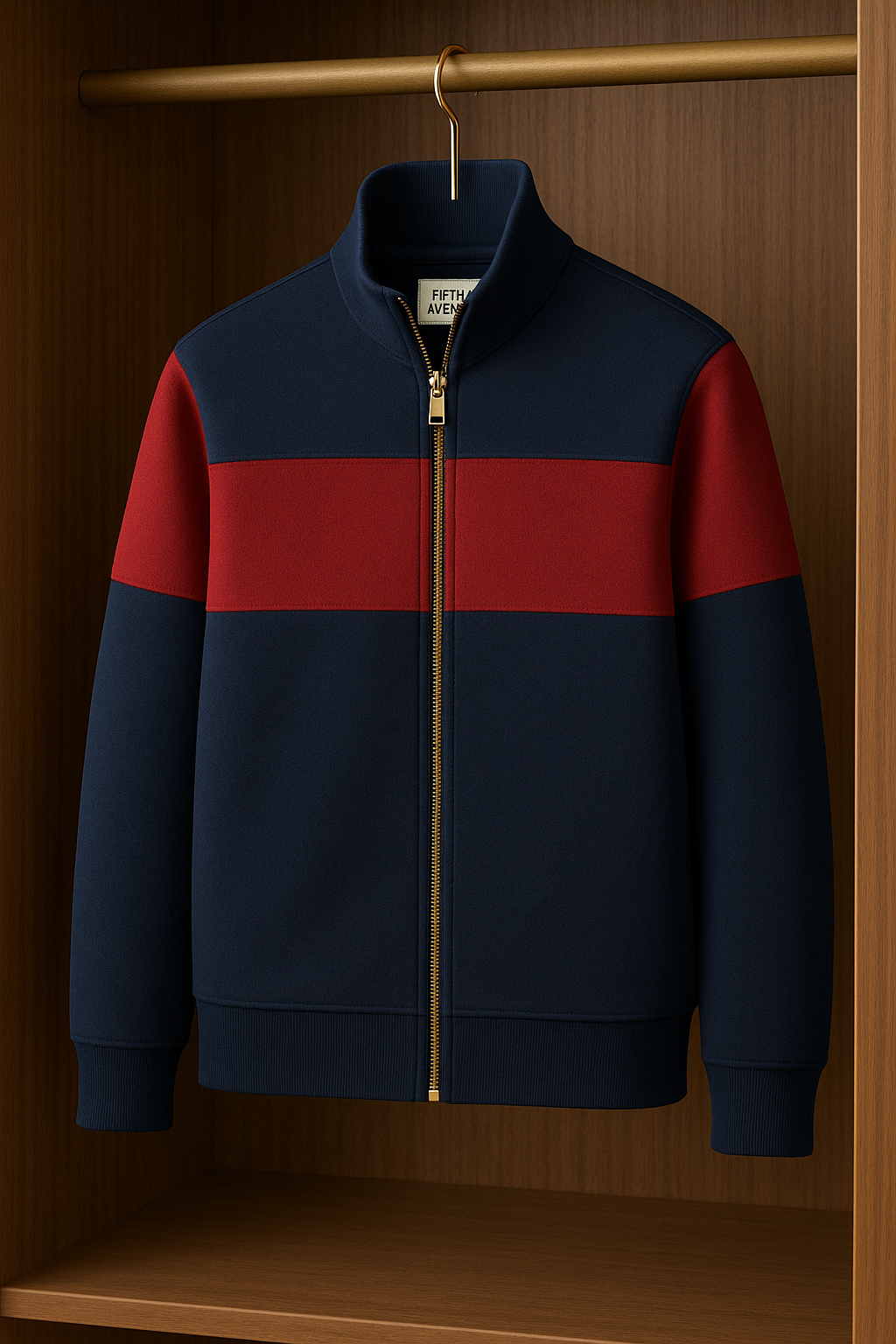 Fifth Avenue Mens Zip Up Bomber Jacket ZINA - Navy Blue