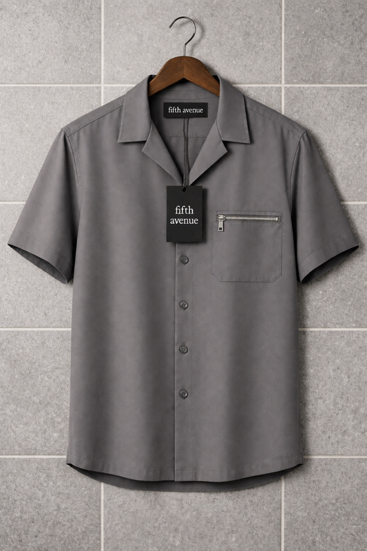 Fifth Avenue Mens Button Up Shirt FAMBSHI4 - Grey