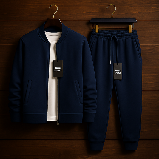 Fifth Avenue Mens Jacket and Pants Set FAMJAPNS33 - Navy Blue