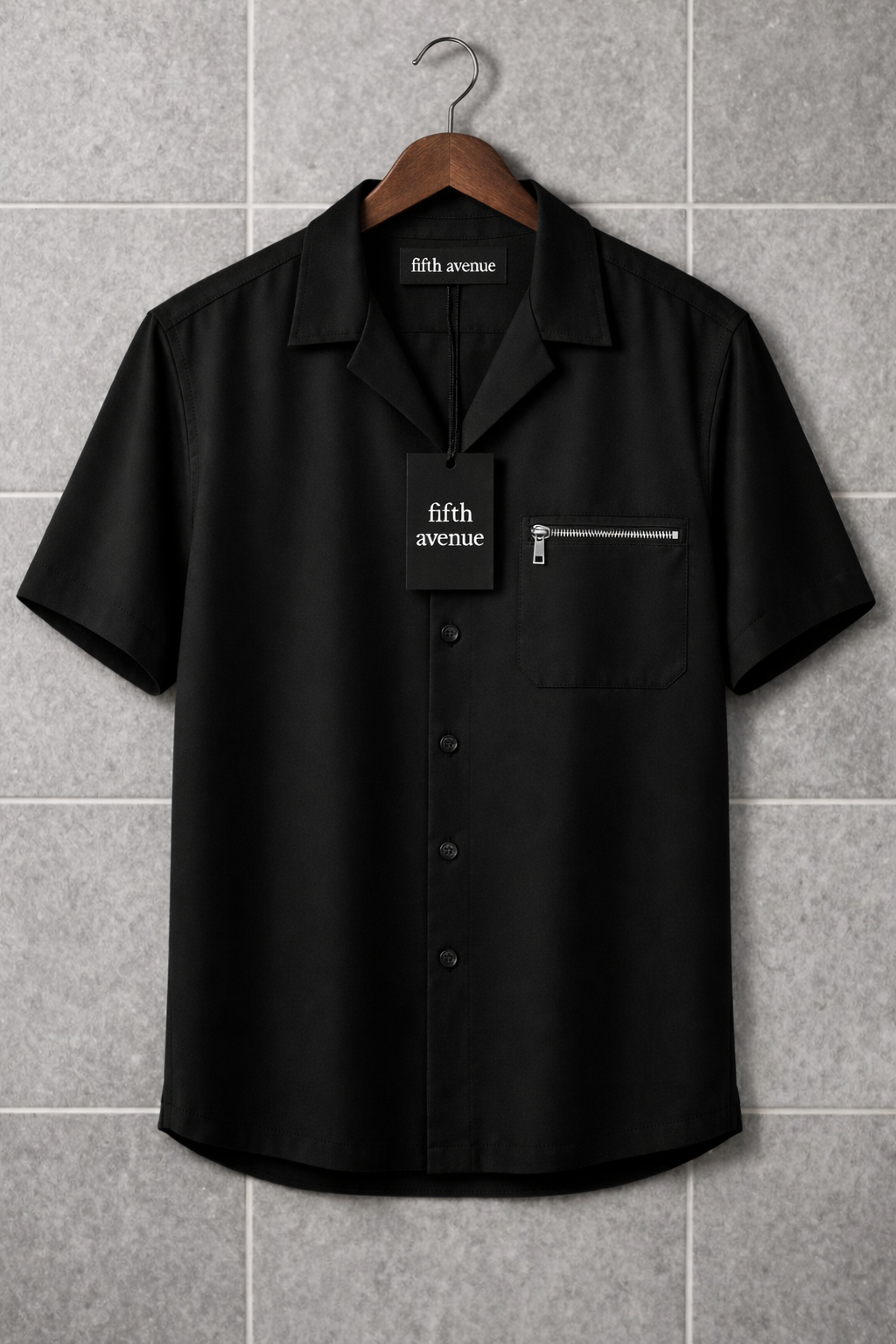 Fifth Avenue Mens Button Up Shirt FAMBSHI5 - Black