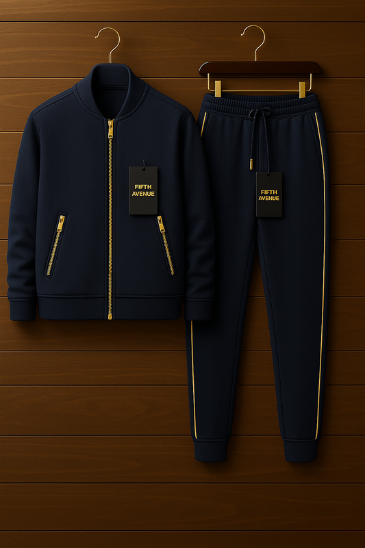 Fifth Avenue Mens Jacket and Pants Set FAMJAPNS29 - Navy Blue