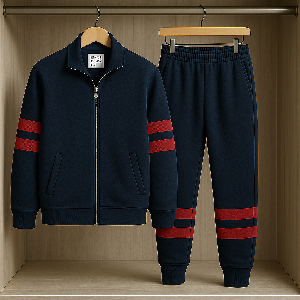 Fifth Avenue Mens Jacket and Pants Set FAMJAPNS15 - Navy Blue