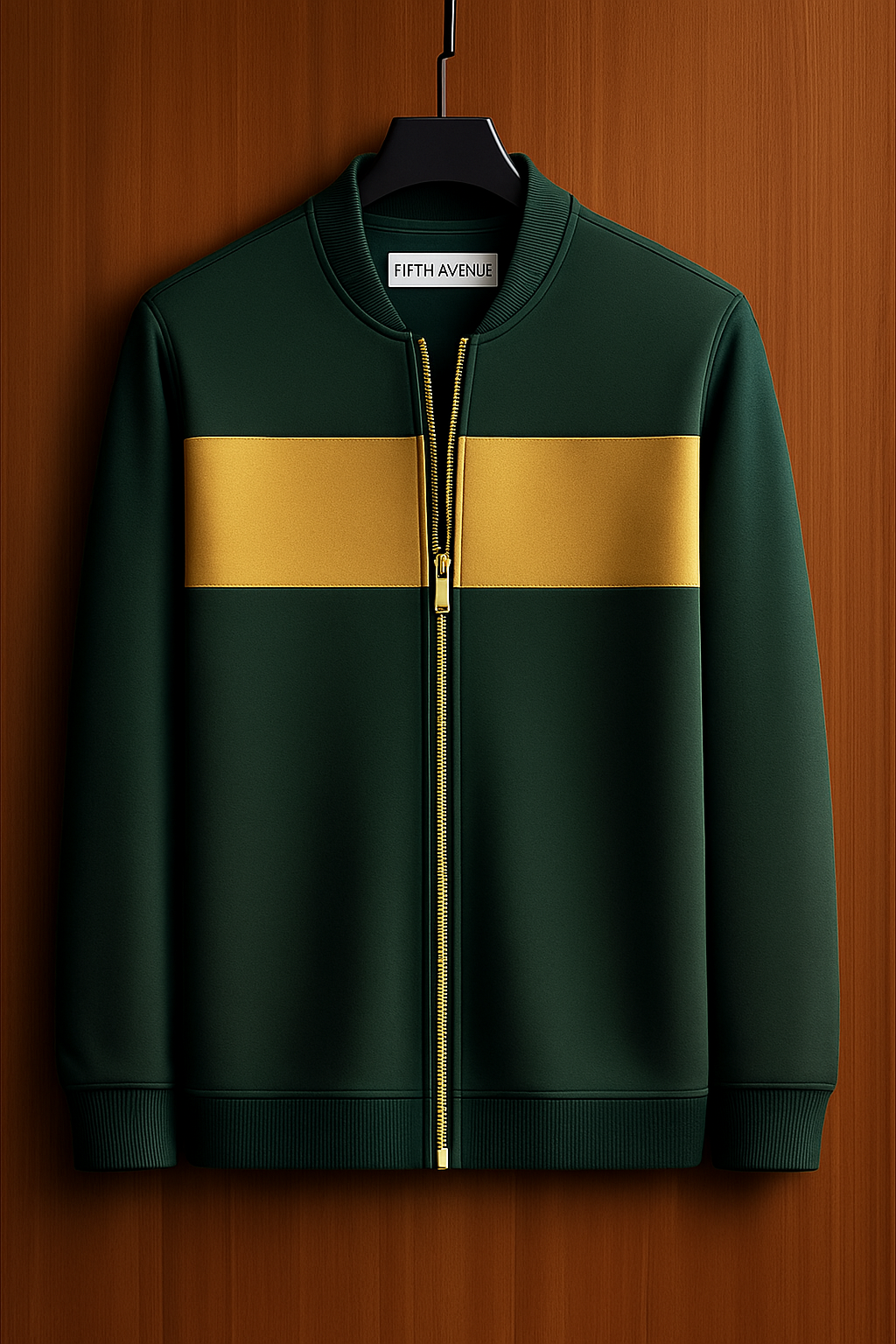 Fifth Avenue Mens Zip Up Bomber Jacket HOLA - Green