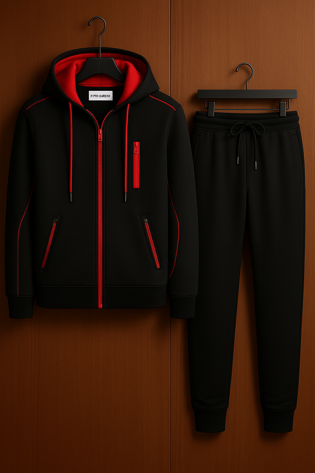 Fifth Avenue Mens Jacket and Pants Set FAMJAPNS31 - Black