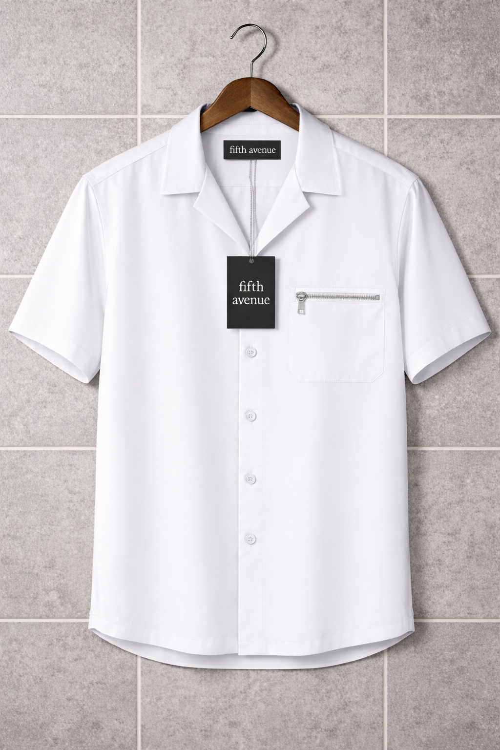 Fifth Avenue Mens Button Up Shirt FAMBSHI3 - White