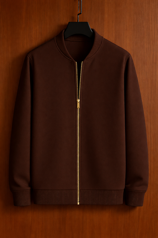 Fifth Avenue Mens Zip Up Bomber Jacket ZOHA - Brown