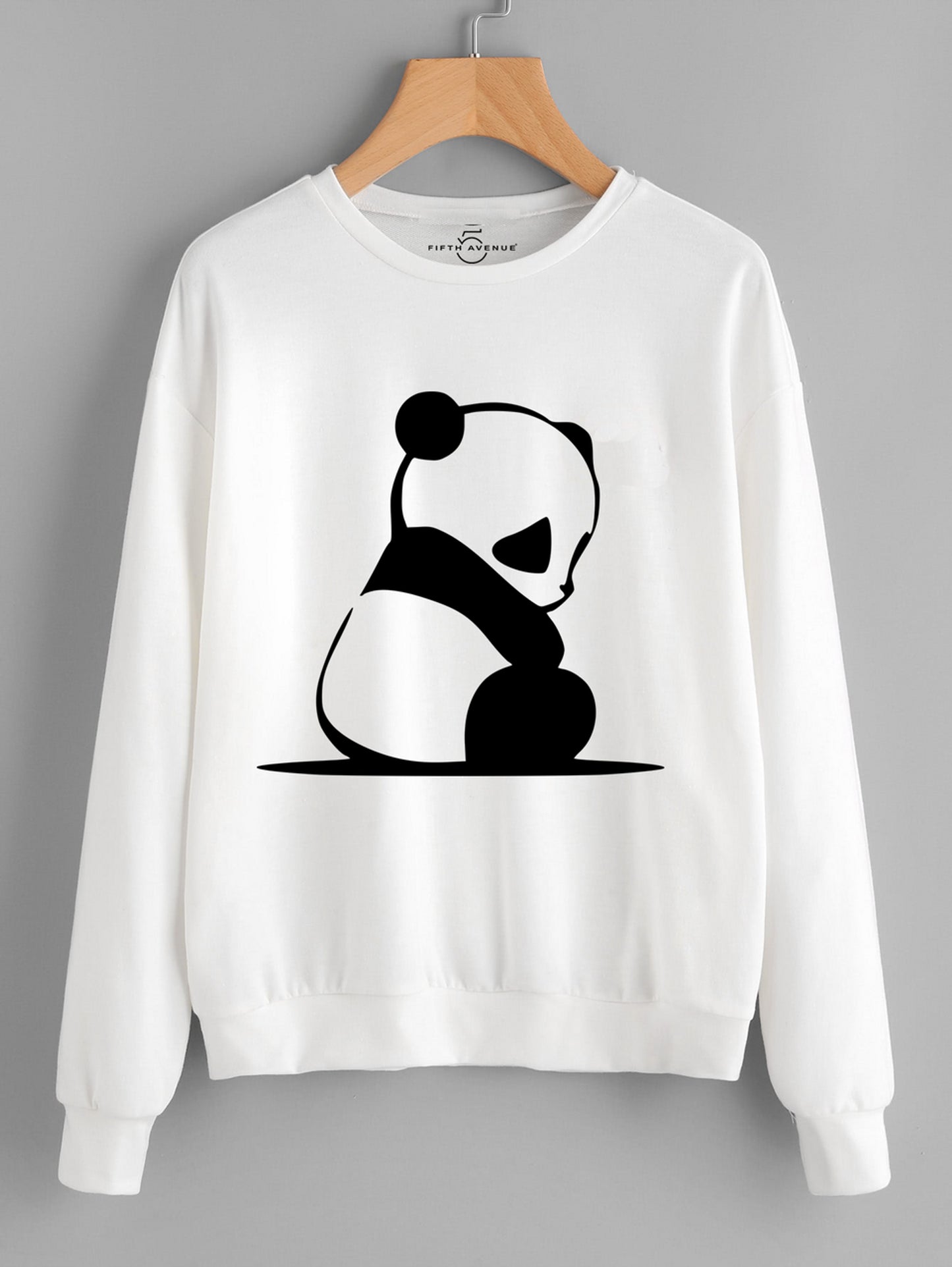 Fifth Avenue Sleepy Panda Printed Sweatshirt - White