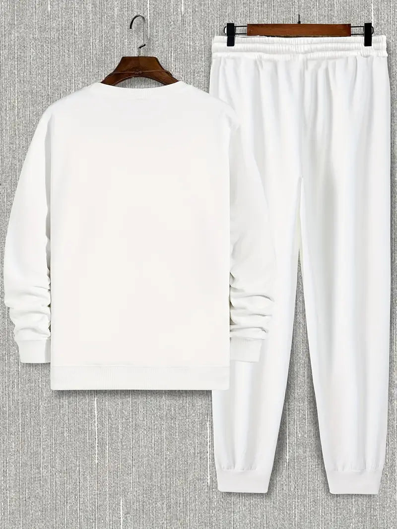 Fifth Avenue Mens Sweatshirt and Pants Set FAWMSPS31 - White White